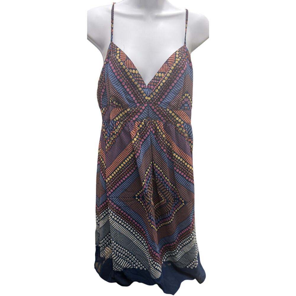American Eagle Outfitters SZ M Mini Dress Geometric Print Navy Short Festival